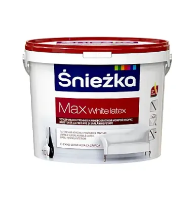 Краска моящаяся 3 л Max White Latex Sniezka